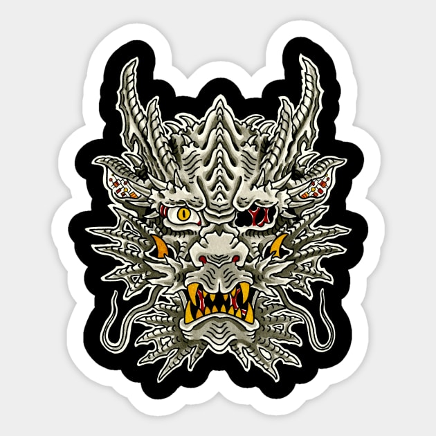 Biomech Dragon Sticker by JR Tattoos